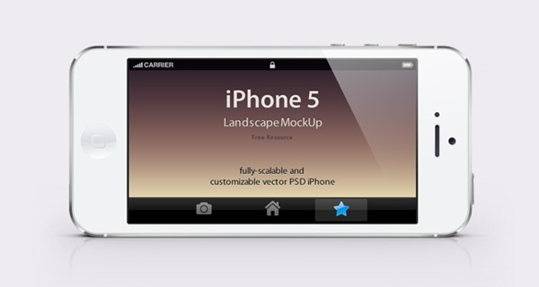 iPhone 5 Psd Landscape Mockup