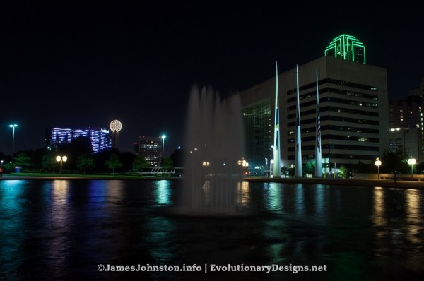 Random Picture of the Week #72: City Hall Plaza Fountain in downtown Dallas, Texas Shot at Night
