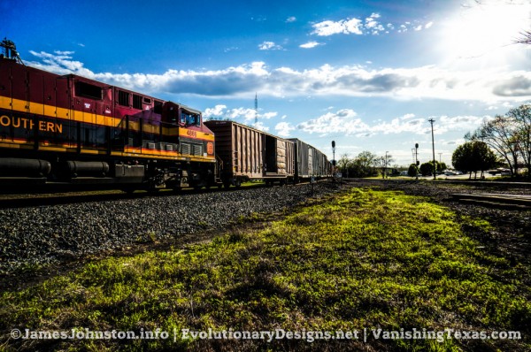 Random Picture of the Week #59: Kansas City Southern Evening Train Passing Through Greenville, Texas