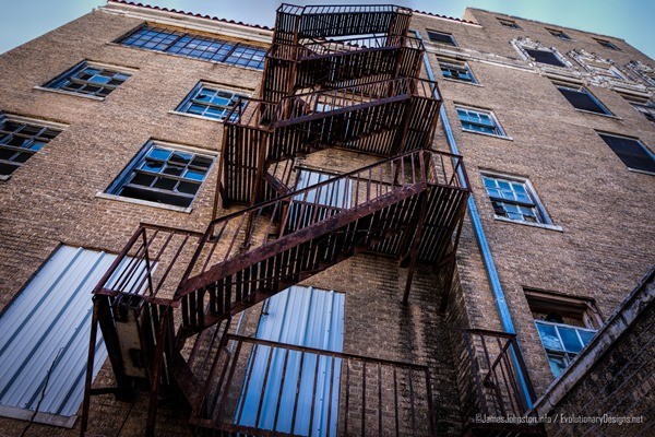 Random Picture of the Week #19: The Old Abandoned Nazareth Hospital in Mineral Wells, Texas Fire Escape