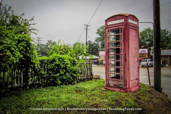 Old Red Phone Booth in Palo Pinto, Texas