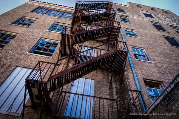 The Old Abandoned Nazareth Hospital in Mineral Wells, Texas Fire Escape
